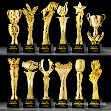 High Quality Custom New Design Engraved Gold Souvenir Award Resin Trophies